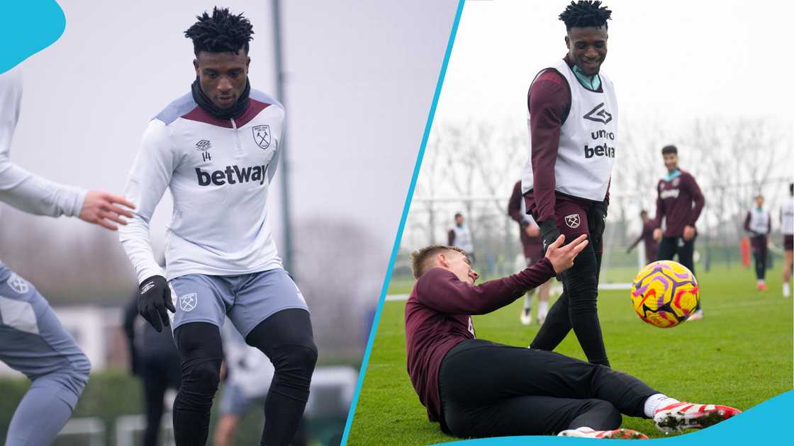 Kudus turned West Ham's training session into a dribbling masterclass. Kudus turned West Ham's training session into a dribbling masterclass.