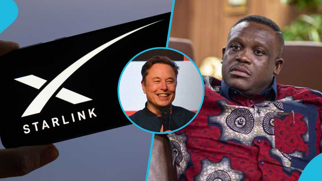 The Minister for Communication, Digital Technology and Innovation, Sam George, Starlink, Elom Musk The Minister for Communication, Digital Technology and Innovation, Sam George, Starlink, Elom Musk