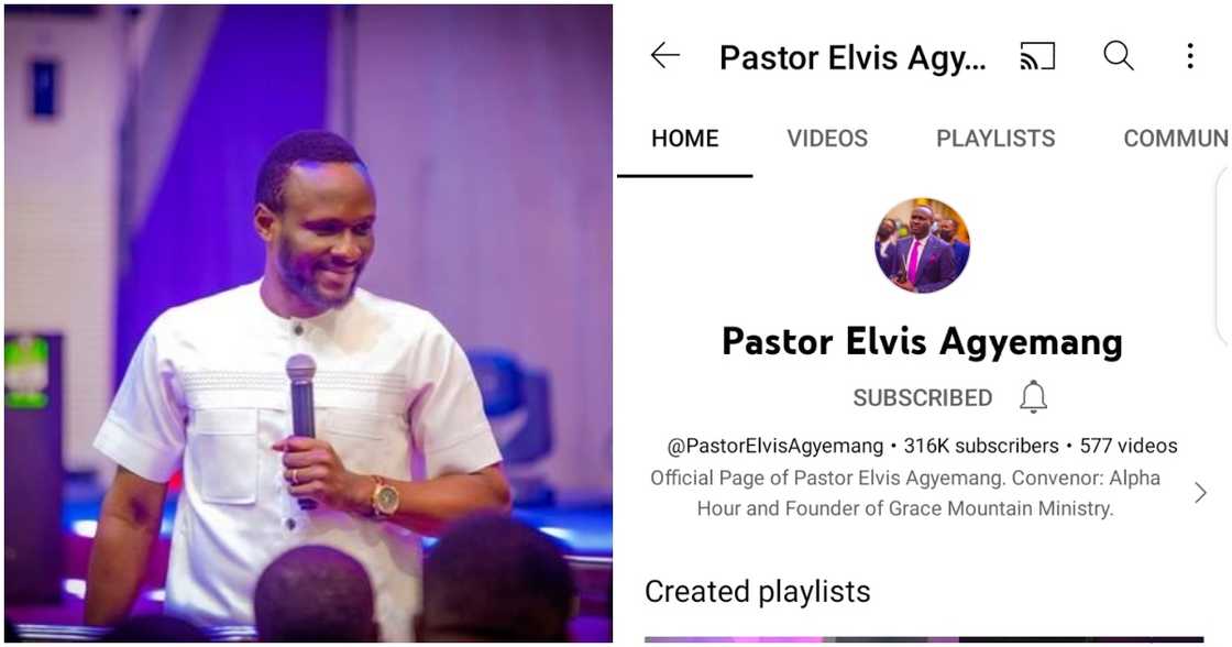 Photos of Pastor Elvis Agyemang and his restored YouTube channel Photos of Pastor Elvis Agyemang and his restored YouTube channel