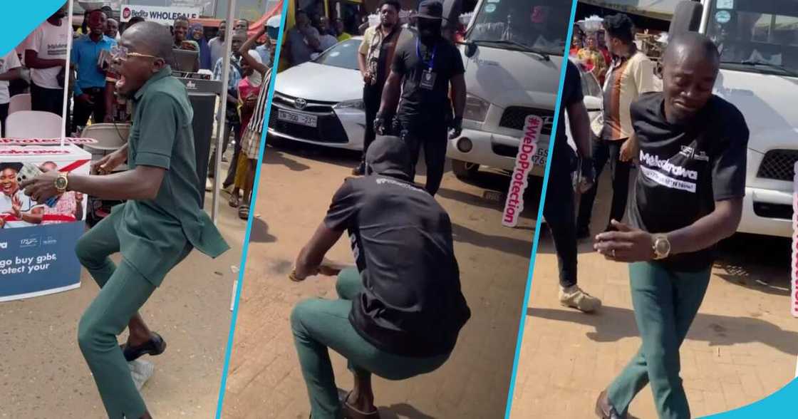 Lil Win dancing at Ashaiman Market