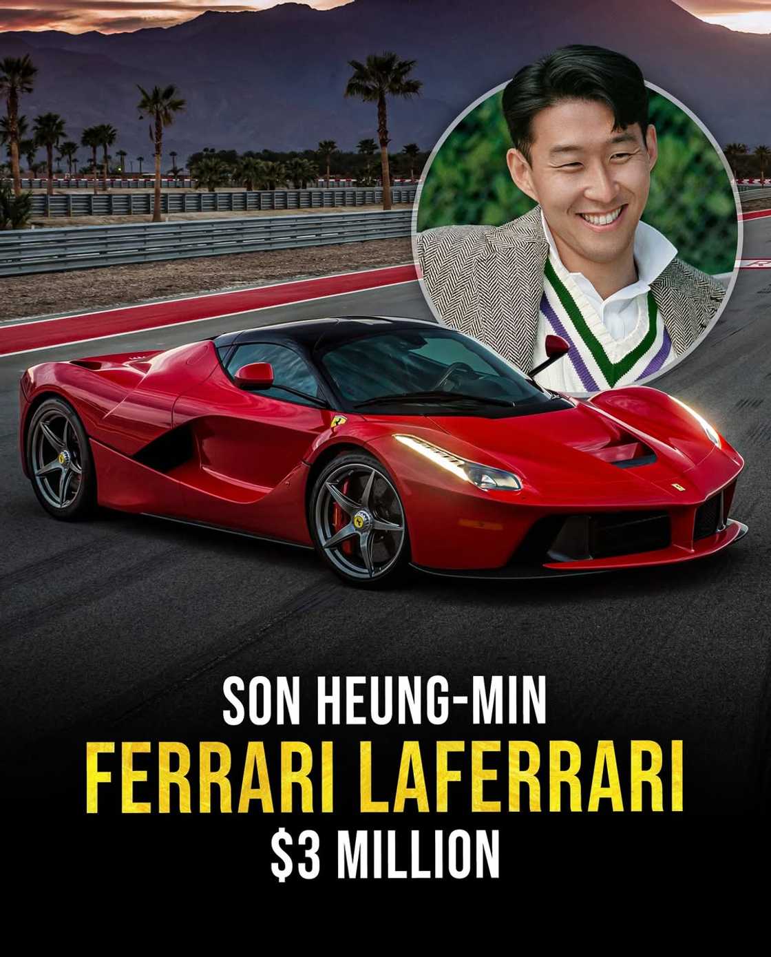 Tottenham Hotspur star Son Heung-min's Ferrari LaFerrari ($3 million) Tottenham Hotspur star Son Heung-min's Ferrari LaFerrari ($3 million)
