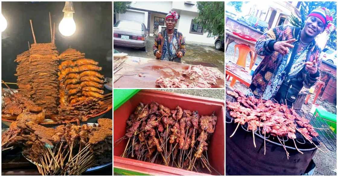 Felix Eden, Igbo boy who sells suya for a living, photos of Igbo man who sells suya