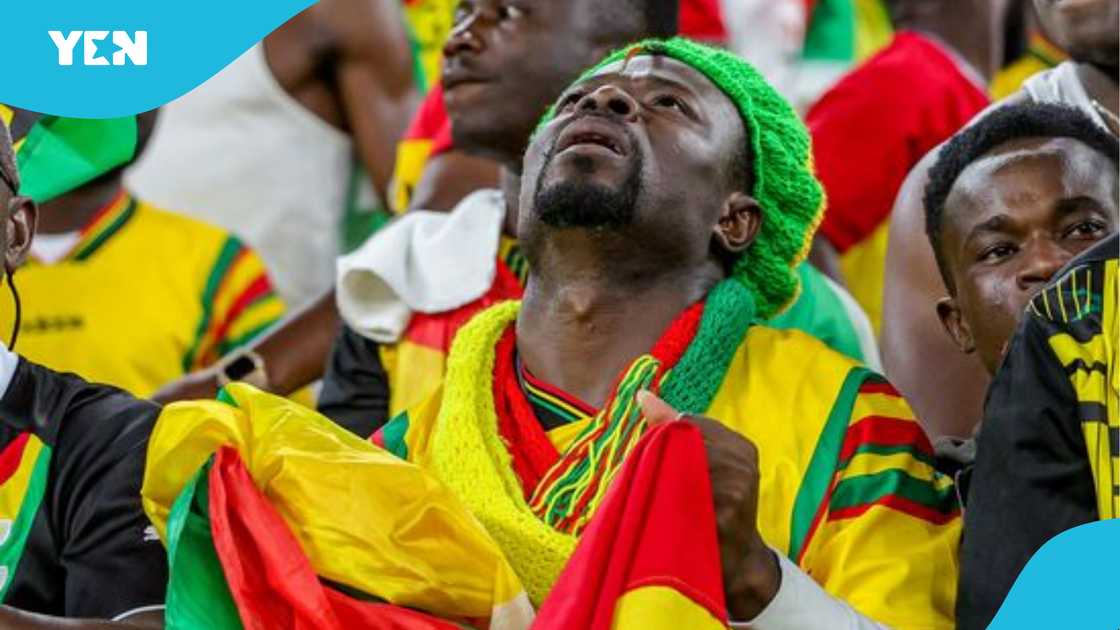Football fans in Ghana are watching a match Football fans in Ghana are watching a match