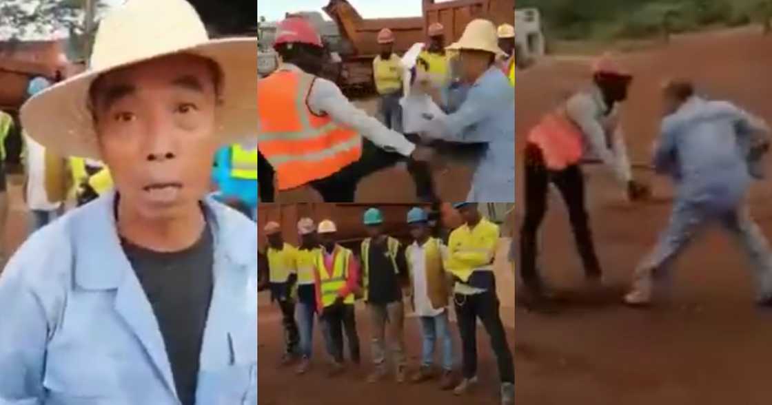 Angry Chinese man fights Black man in Rambo-style, gets slapped to reset his brains Angry Chinese man fights Black man in Rambo-style, gets slapped to reset his brains