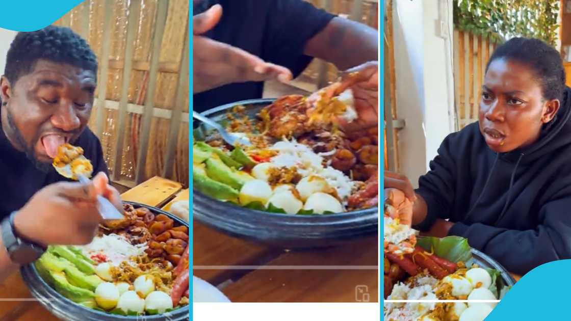 Williams and Afua Nash, Ghanaian content creators, Ghanaian foods, beans and plantain, local Ghanaian dishes Williams and Afua Nash, Ghanaian content creators, Ghanaian foods, beans and plantain, local Ghanaian dishes