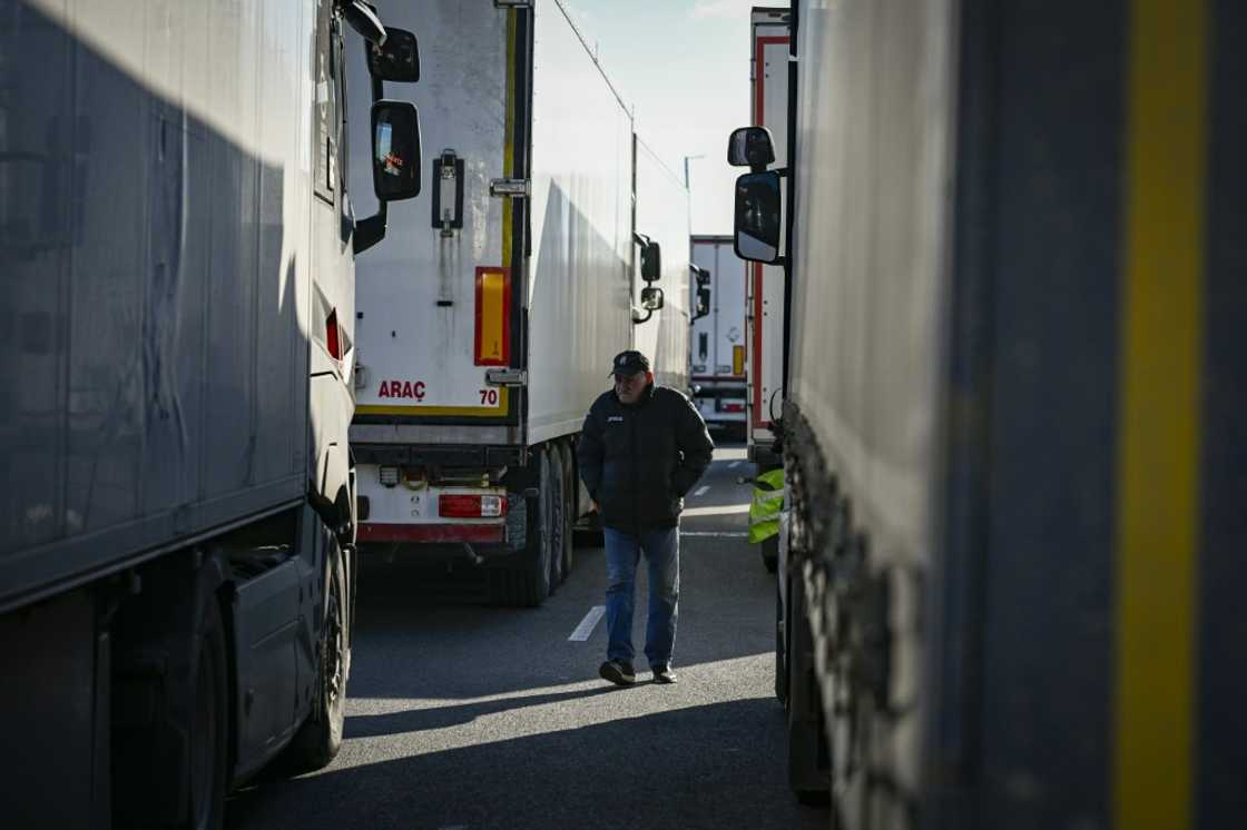 Trucks queue at the Bulgaria-Romania frontier. The two countries are joining Europe's Schengen visa free zone but it will not stop tailbacks for hauliers Trucks queue at the Bulgaria-Romania frontier. The two countries are joining Europe's Schengen visa free zone but it will not stop tailbacks for hauliers