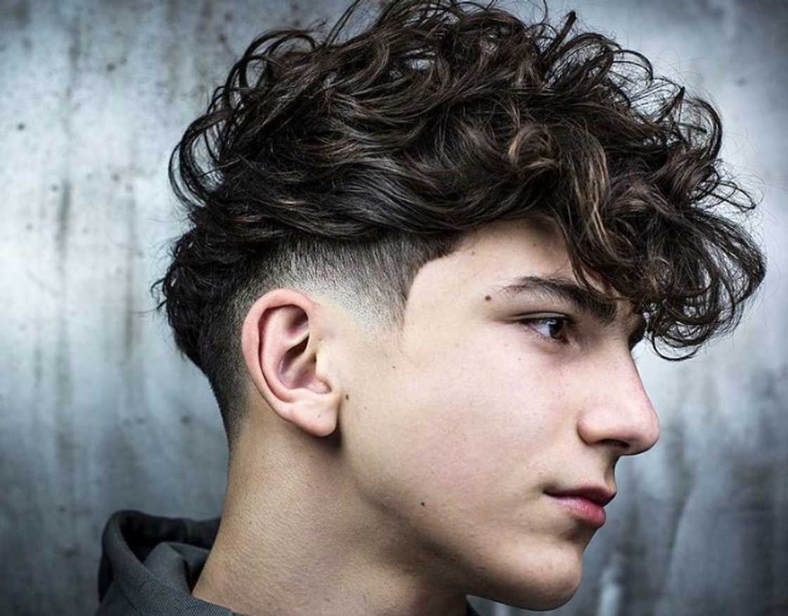 Long curly top and short sides