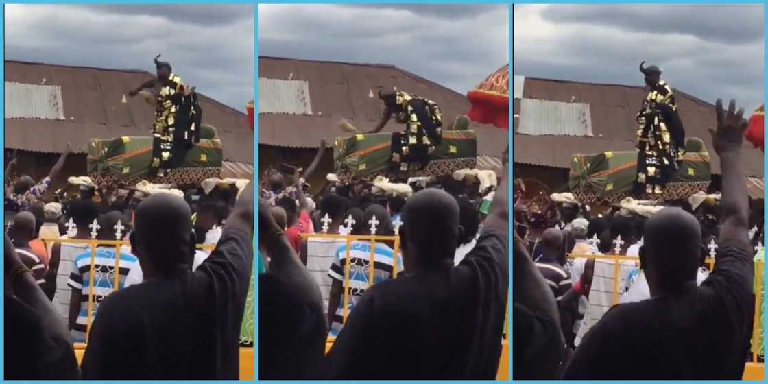 Ghanaian chief, King Paluta, Palanquin, Dance, Makoma, Hit song, Akwambo festival, Ghanaian festival, Possession.