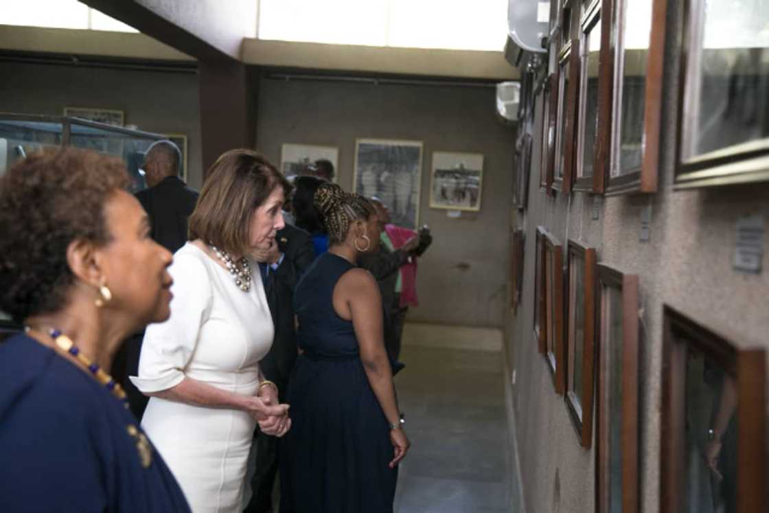 Pelosi, delegation pay homage at Kwame Nkrumah Memorial Park