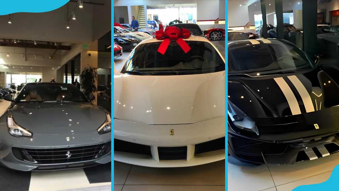Some of Rob Dyrdek's cars Grey Ferrari GTC4lusso (L), White Ferrari 488 GTB (C), and Black Ferrari 488 Pista (R). Some of Rob Dyrdek's cars Grey Ferrari GTC4lusso (L), White Ferrari 488 GTB (C), and Black Ferrari 488 Pista (R).
