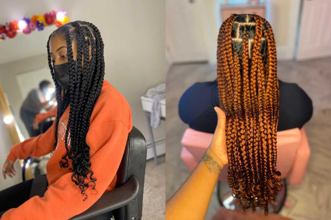 knotless braids with curls