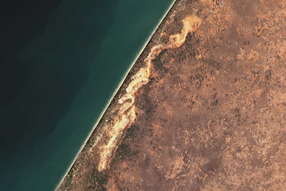 Visible from space: satellite image which shows the damage caused by the gigantic mining dredger Visible from space: satellite image which shows the damage caused by the gigantic mining dredger
