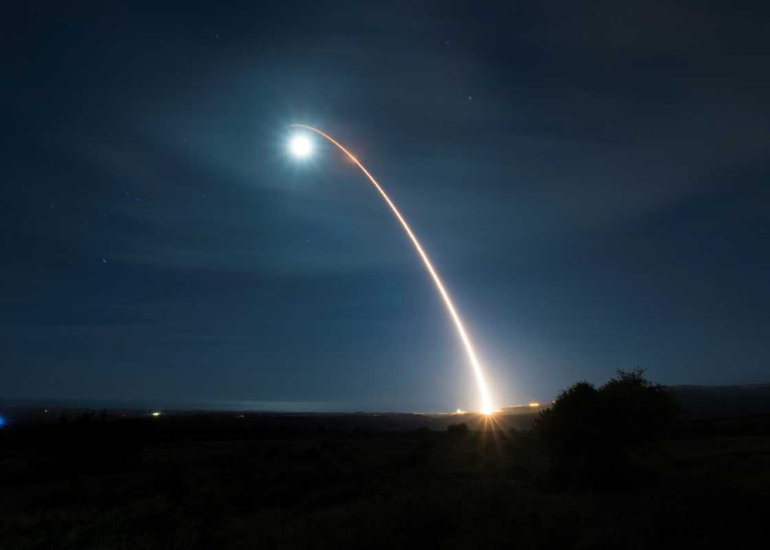 A US Minuteman ICBM test launch in 2020. A US Minuteman ICBM test launch in 2020.