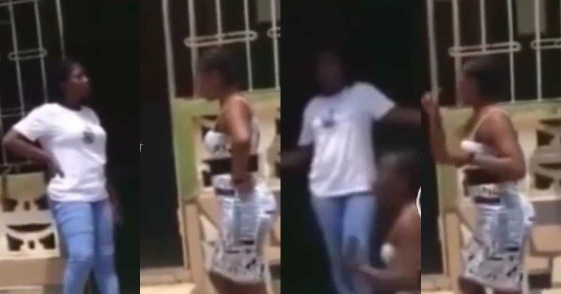 It's not him - Lady clashes with bestie as she defends her boyfriend over pregnancy (video) It's not him - Lady clashes with bestie as she defends her boyfriend over pregnancy (video)