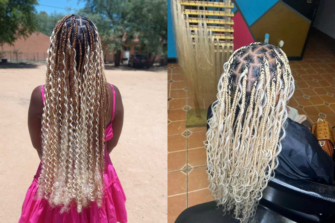 knotless braids with curls