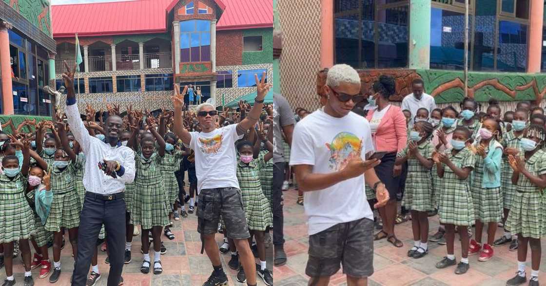 KiDi surprises students of Lil Win's school; Photos and video drops KiDi surprises students of Lil Win's school; Photos and video drops