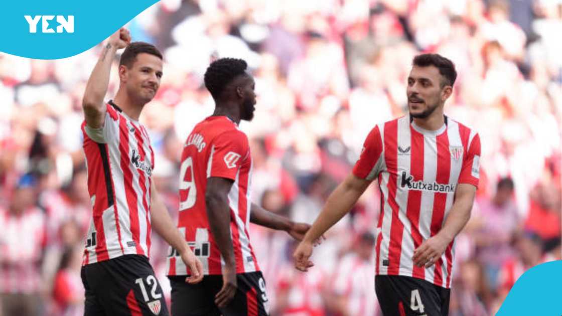 Inaki Williams celebrates after Athletic Bilbao win. Inaki Williams celebrates after Athletic Bilbao win.
