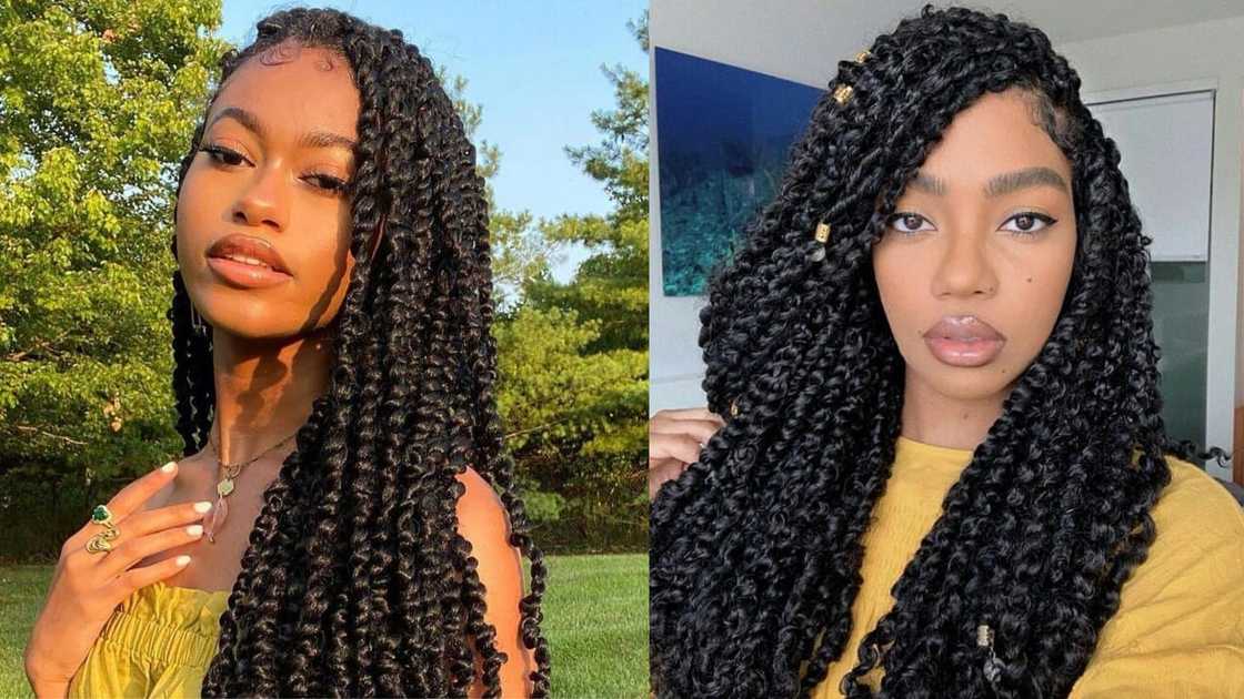 Women in Jet black twists Women in Jet black twists