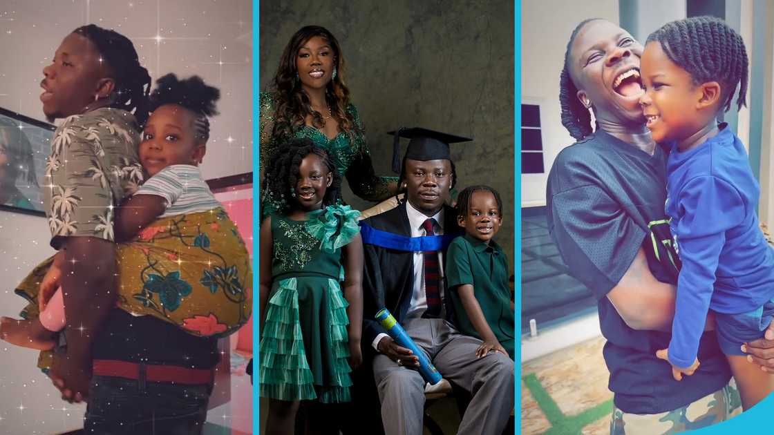 Stonebwoy and his kids, Stonebwoy, Catherine Jidula Satekla, L Janam Joachim Satekla Stonebwoy and his kids, Stonebwoy, Catherine Jidula Satekla, L Janam Joachim Satekla