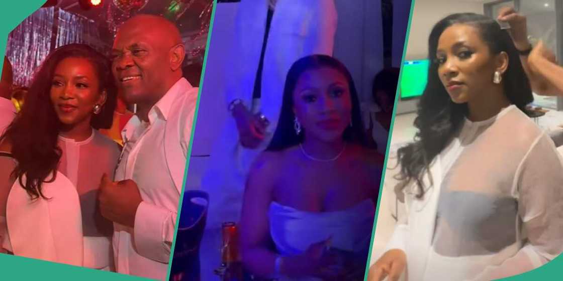 Genevieve Nnaji and BBNaija Mercy Eke at Tony Elumelu’s All-White Christmas Party