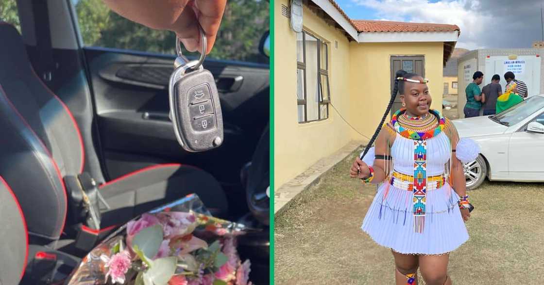 A woman's parents surprised her a brand new car after graduating A woman's parents surprised her a brand new car after graduating