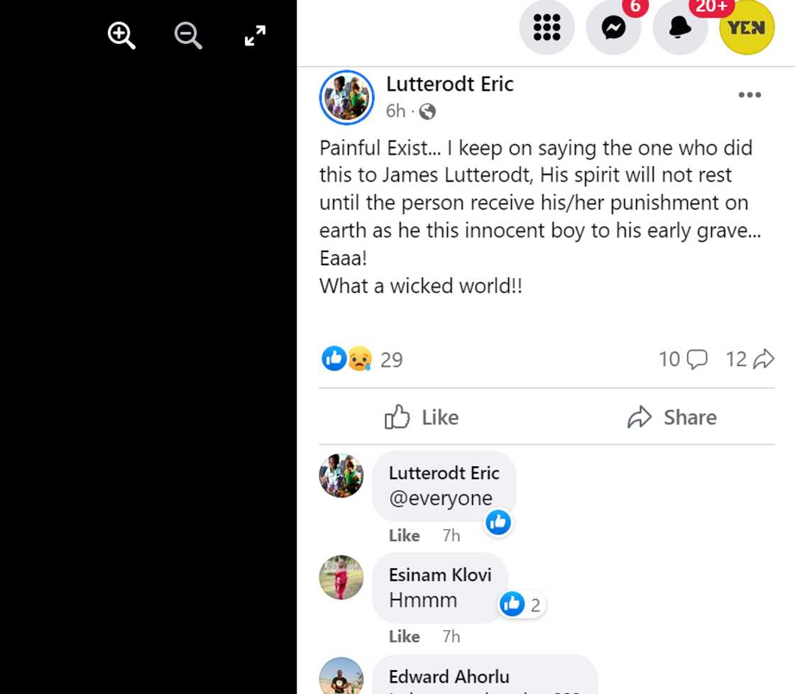 Screenshot of James Lutterodt's Facebook claim.