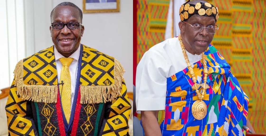 Speaker of Parliament Alban Bagbin in his official and newly adopted outfits Speaker of Parliament Alban Bagbin in his official and newly adopted outfits