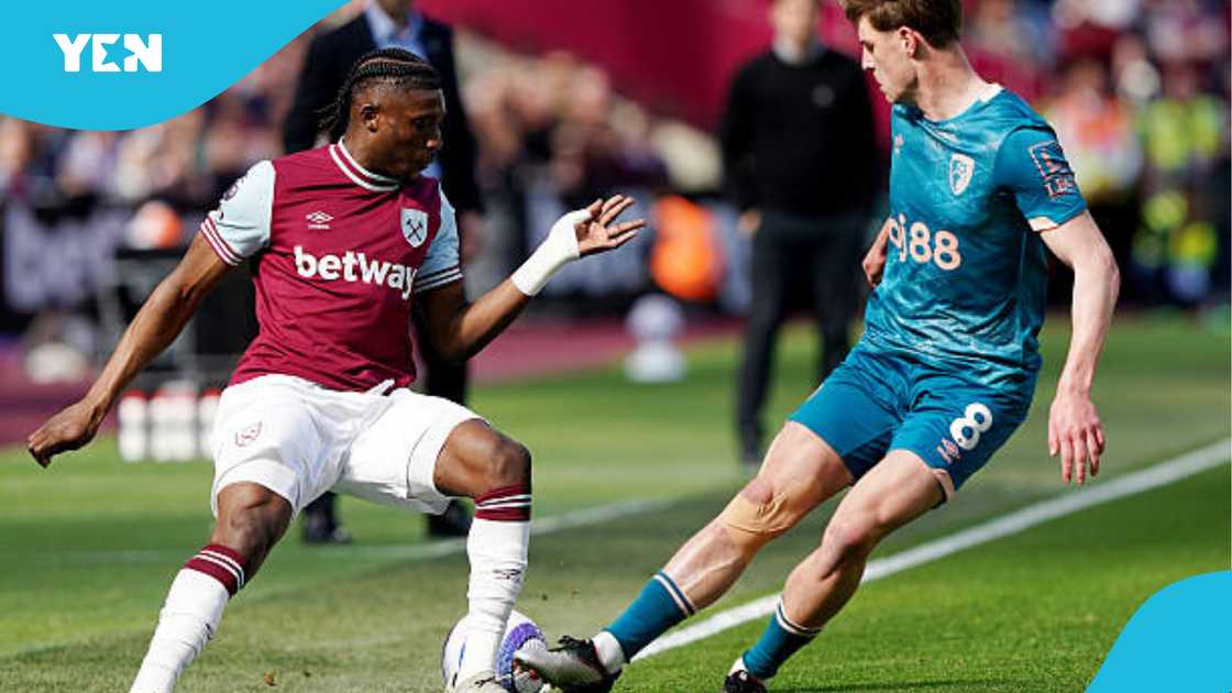 Mohammed Kudus in action for West Ham against Bournemouth. Mohammed Kudus in action for West Ham against Bournemouth.