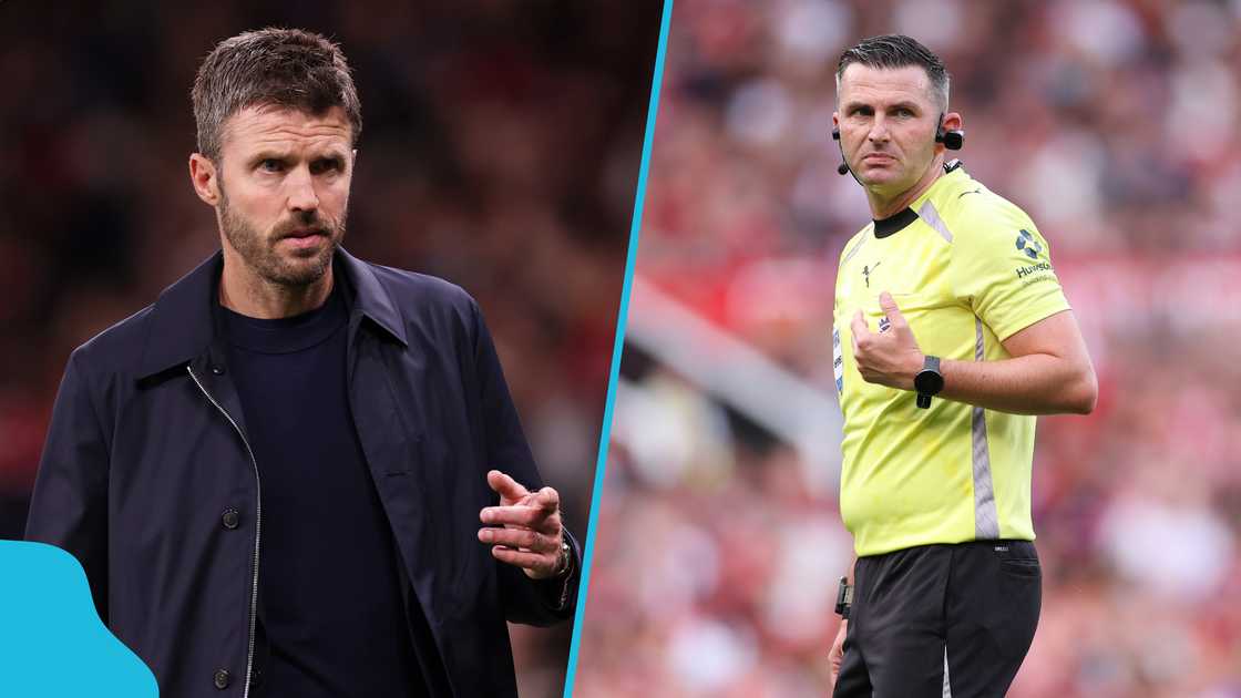 Michael Oliver, Michael Carrick, Manchester United, Erling Haaland, Old Trafford, VAR, Haaland controversial goal.