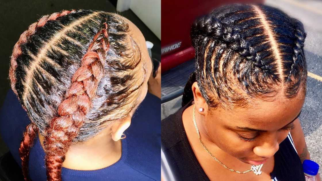 Feed-in two braids style Feed-in two braids style