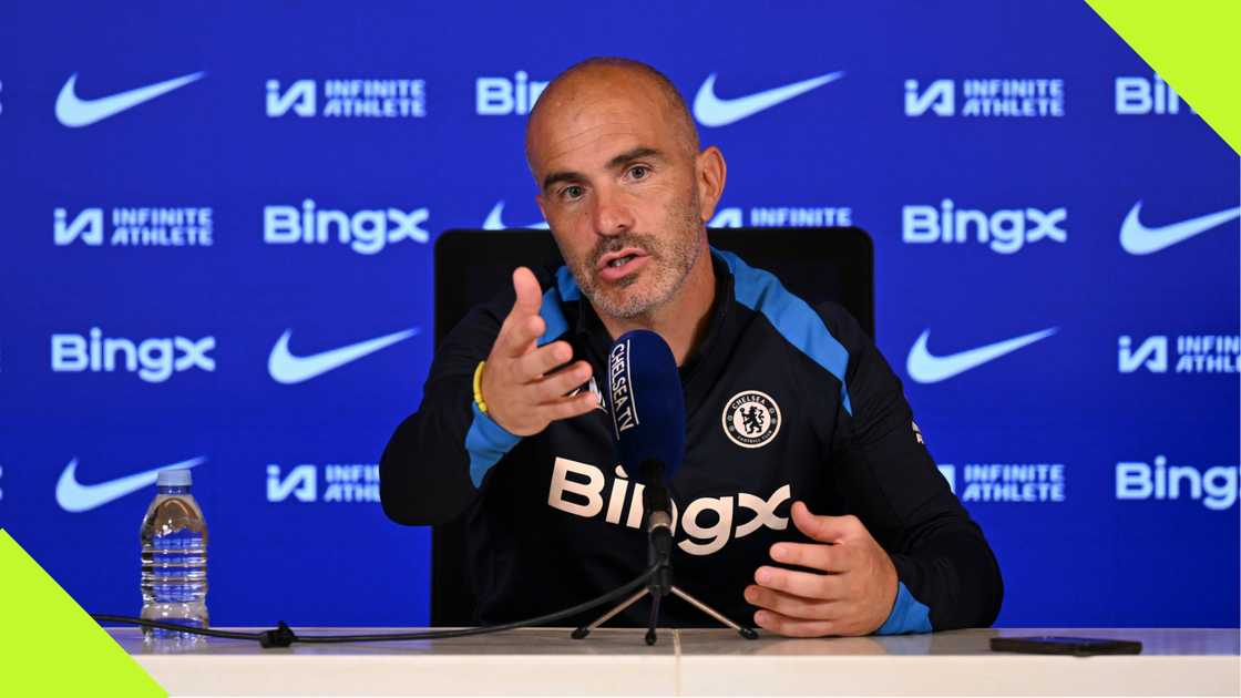 Enzo Maresca addressing his first Premier League press conference as Chelsea boss. Enzo Maresca addressing his first Premier League press conference as Chelsea boss.
