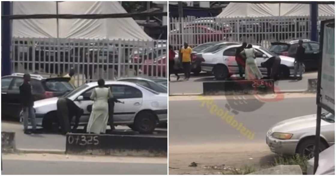 Effurun, Delta state, policemen, flat tyre, lady Effurun, Delta state, policemen, flat tyre, lady