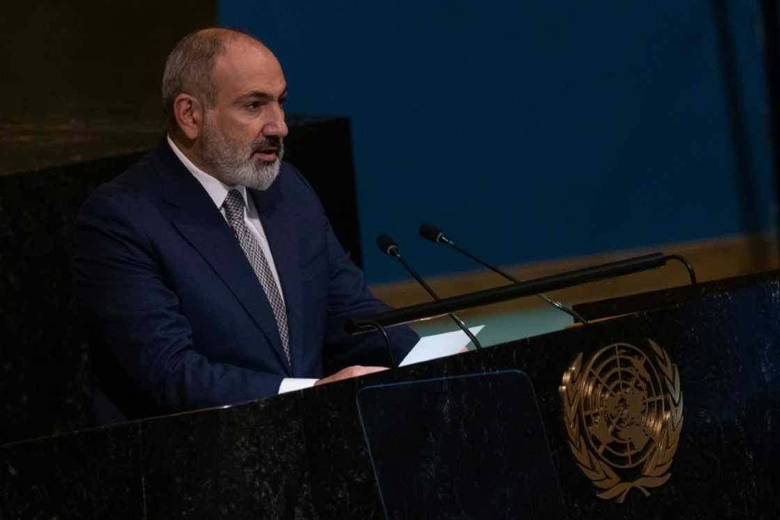 Armenian Prime Minister Nikol Pashinyan addresses the 77th session of the United Nations General Assembly at the UN headquarters in New York Armenian Prime Minister Nikol Pashinyan addresses the 77th session of the United Nations General Assembly at the UN headquarters in New York