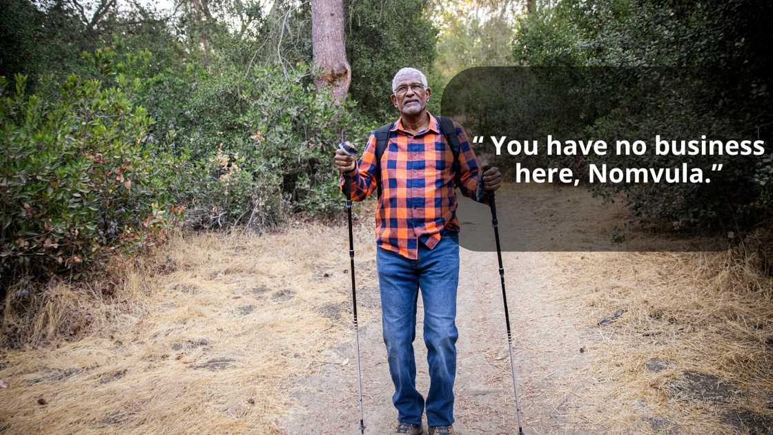 Man walking with sticks
