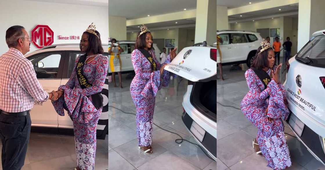 GMB winner kisses her car