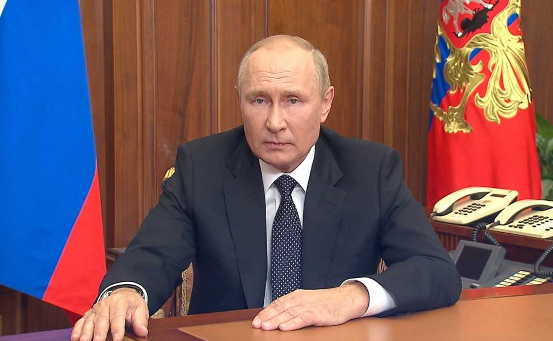 Russian President Vladimir Putin  announces a new mobilization of reserve troops for the war in Ukraine in a televised address