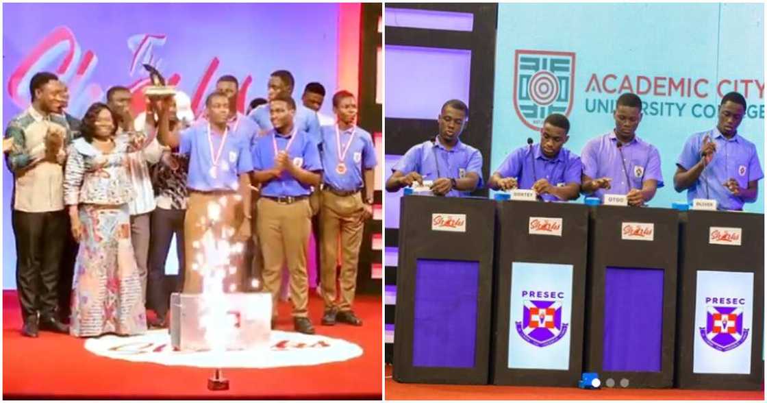 Photos of PRESEC-Legon team at The Sharks Quiz 2023.