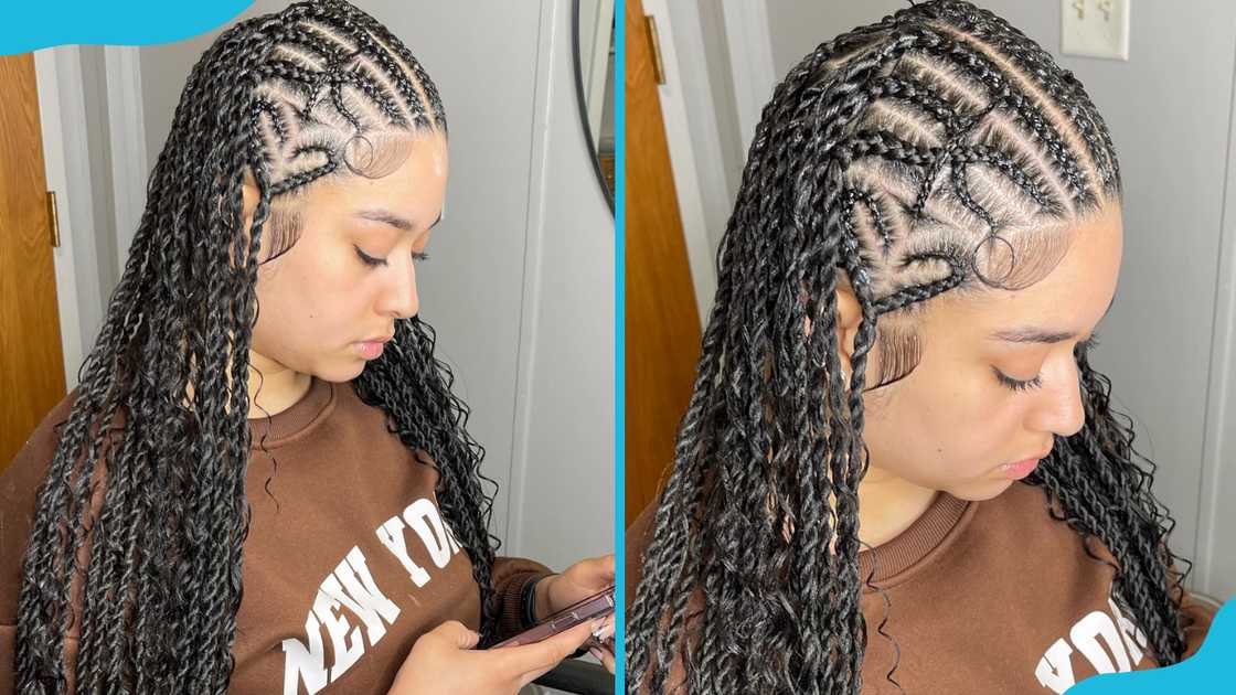 Goddess tribal cornrow with braids Goddess tribal cornrow with braids