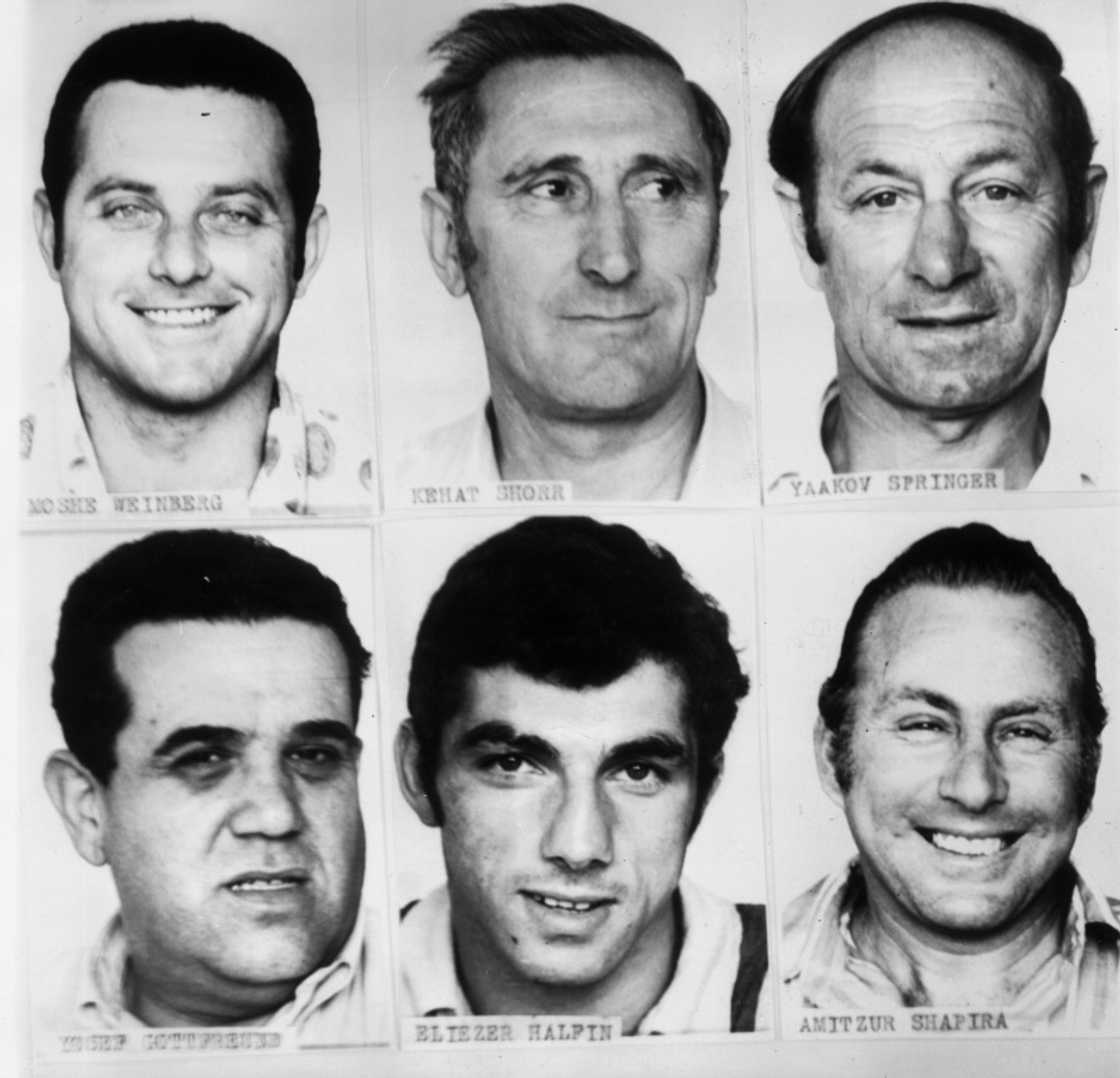 Six of the 11 Israeli Olympic team members who were killed in the attack in Munich, Germany on 1972, (top L-R) trainer Moshe Weinberg and officials Kehat Schur and Yakov Springer, (bottom (L-R) official Yosef Gottfreund, wrestler Eliezaar Halfen, and official Amitzur Shapira Six of the 11 Israeli Olympic team members who were killed in the attack in Munich, Germany on 1972, (top L-R) trainer Moshe Weinberg and officials Kehat Schur and Yakov Springer, (bottom (L-R) official Yosef Gottfreund, wrestler Eliezaar Halfen, and official Amitzur Shapira