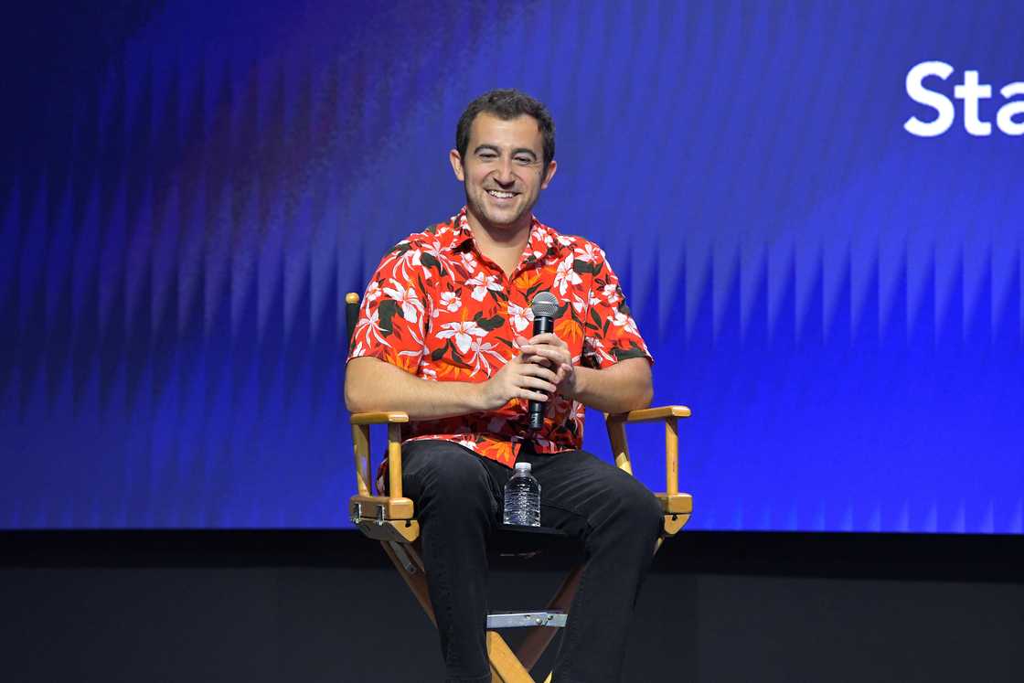 Vincent Martella speaks onstage at the Disney+ Pavilion in Anaheim, Calif