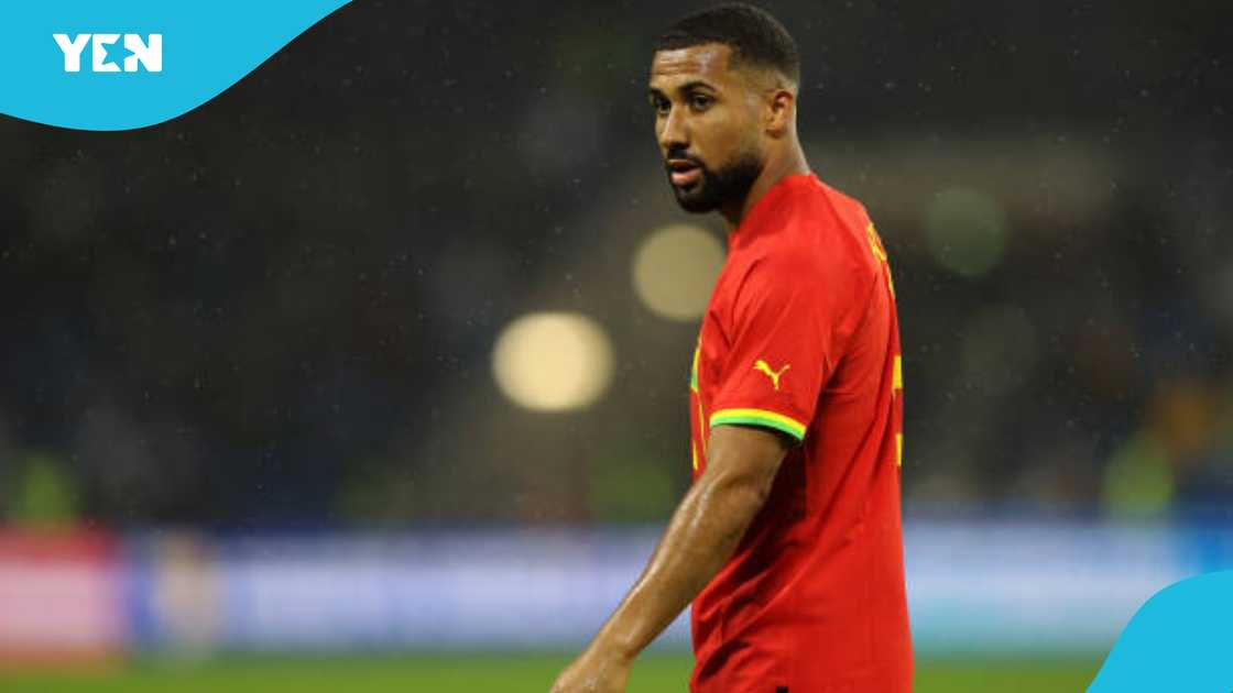 Daniel Kofi Kyereh playing for the Black Stars. Daniel Kofi Kyereh playing for the Black Stars.