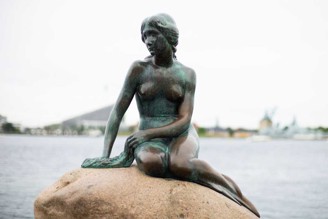 The Little Mermaid bronze sculpture in Copenhagen. The Little Mermaid bronze sculpture in Copenhagen.