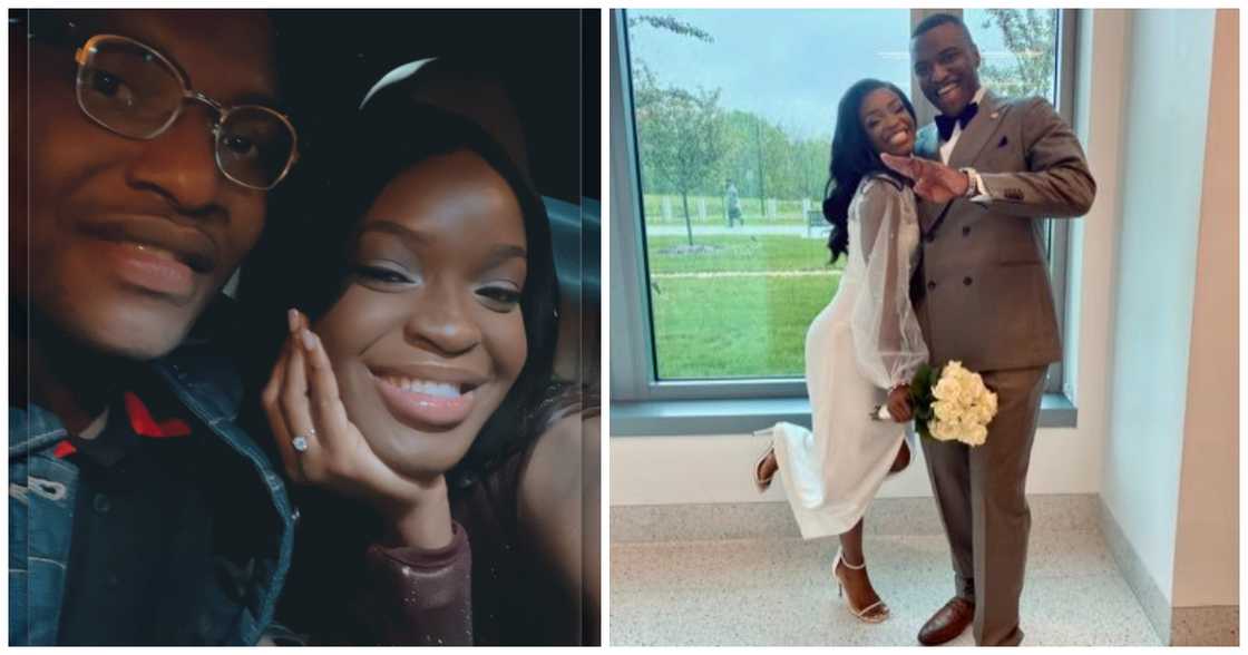 Young lady celebrates getting married and earning master's degree in the same the same week