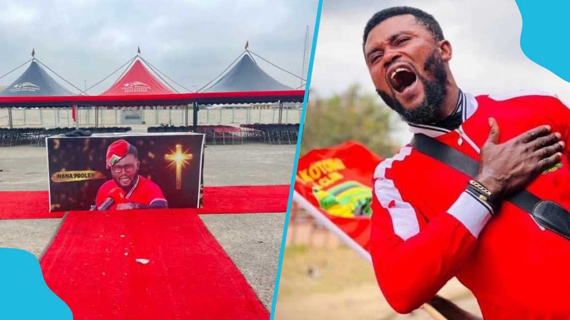 Nana Pooley's one-week celebration, being organised by Asante Kotoko on behalf of the deceased fan, is beingheld at Heroes Park, Kumasi. Nana Pooley's one-week celebration, being organised by Asante Kotoko on behalf of the deceased fan, is beingheld at Heroes Park, Kumasi.