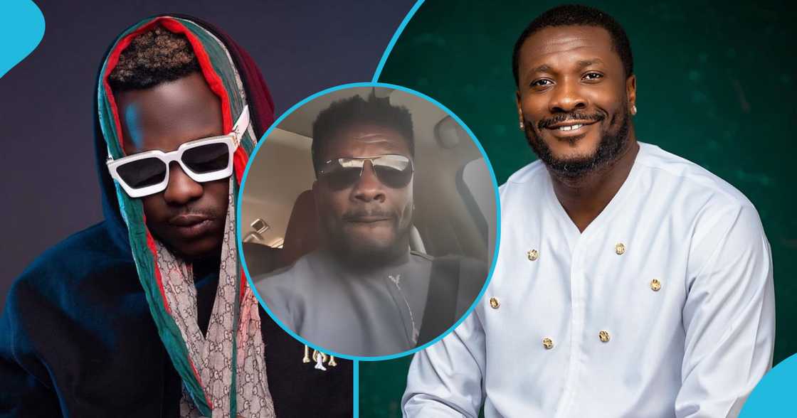 Medikal, Asamoah Gyan, Asamoah Gyan jamming to Medikal's song, Medikal reacts to Asamoah Gyan