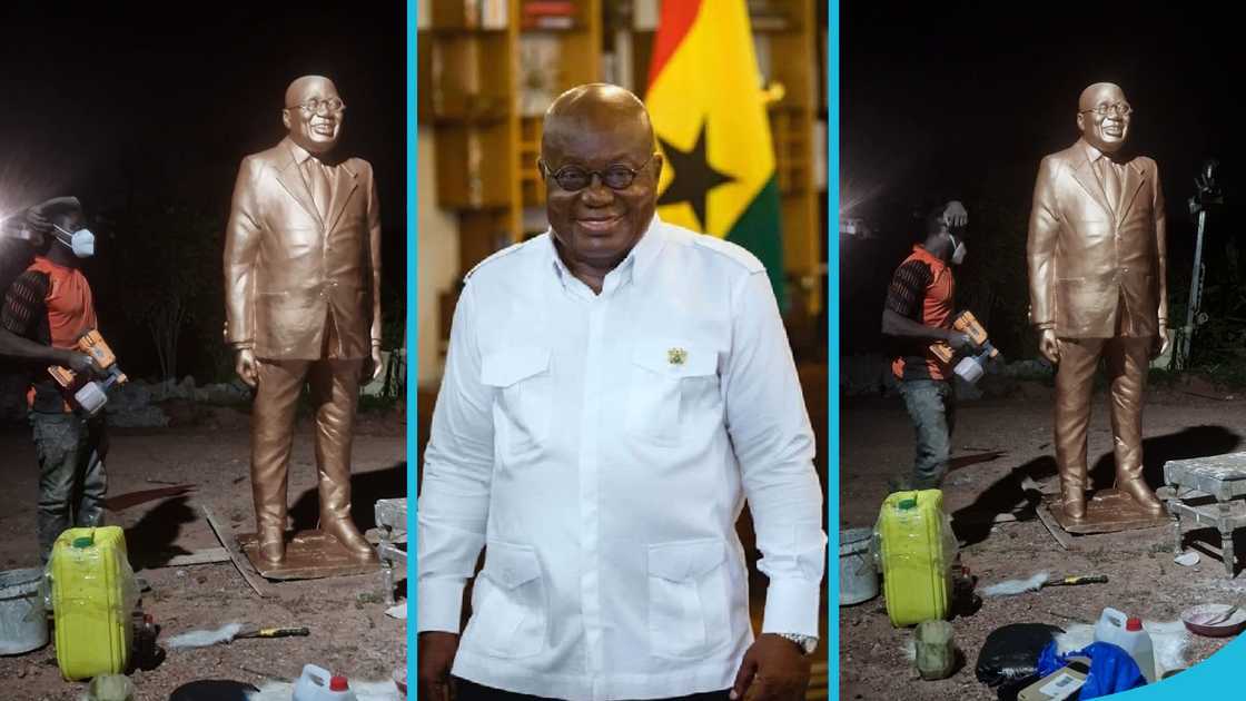 Akufo-Addo's statue, Genesis Gyesi, Effia-Nkwanta Hospital, Ghanaian sculptor Akufo-Addo's statue, Genesis Gyesi, Effia-Nkwanta Hospital, Ghanaian sculptor