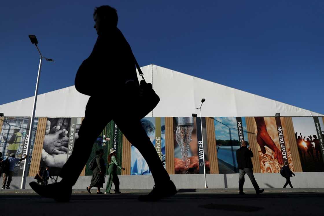 Participants are pictured at the Sharm el-Sheikh International Convention Centre during the COP27 climate conference, in Egypt's Red Sea resort city of the same name, on November 9, 2022.