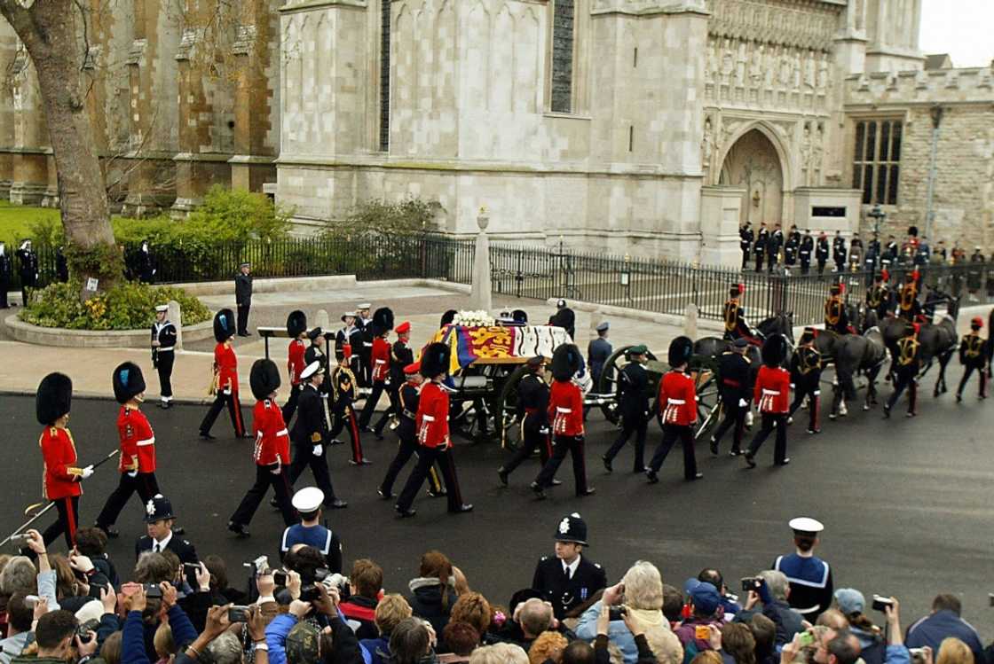 More than a million people lined the streets from London to Windsor after the Queen Mother's funeral at Westminster Abbey More than a million people lined the streets from London to Windsor after the Queen Mother's funeral at Westminster Abbey