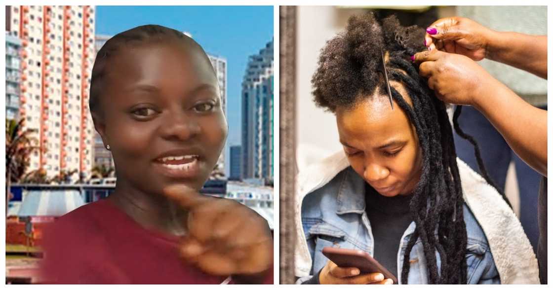 Photo of Ghanaian hairdresser Photo of Ghanaian hairdresser