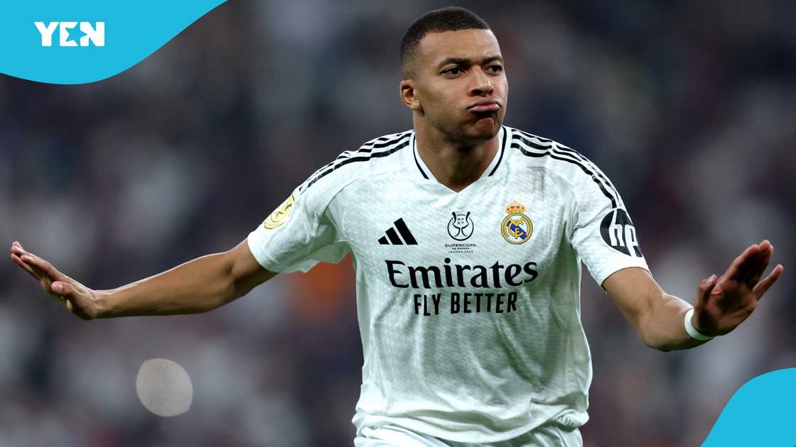 Kylian Mbappe scored twice in Real Madrid's fightback win against Las Palmas in the Spanish La Liga. Kylian Mbappe scored twice in Real Madrid's fightback win against Las Palmas in the Spanish La Liga.